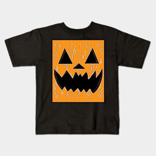 Jack O Lantern Halloween Pumpkin Face Design Kids T-Shirt